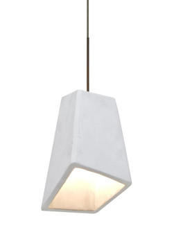 Besa Skip Cord Pendant, White, Bronze Finish, 1x9W LED, 15Ft. Cord (127|1XT-SKIPWH-LED-BR-L)