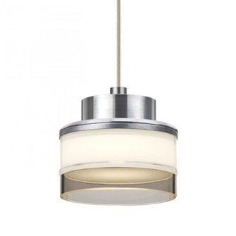 Besa, Pivot Cord Pendant, Opal Glossy/Smoke, Satin Nickel Finish, 1x3W LED, 15Ft. Cord (127|1XT-PIVOTSM-LED-SN-L)