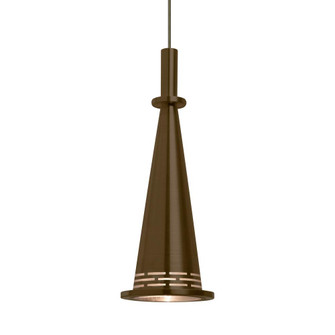 Besa, Prince Cord Pendant, Bronze Cone, Bronze Finish, 1x9W LED, 15Ft. Cord (127|1XT-PRINCECNBR-LED-BR-L)