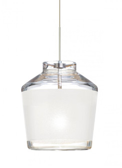 Besa Pendant Pica 6 Satin Nickel White Sand 1x50W MAX GY6.35 Base, 15Ft. Cord (127|1XT-PIC6WH-SN-L)
