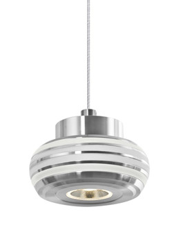 Besa, Flower Cord Pendant, Clear/Frost, Satin Nickel Finish, 1x3W LED, 15Ft. Cord (127|1XT-FLOW00-CLFR-LED-SN-L)