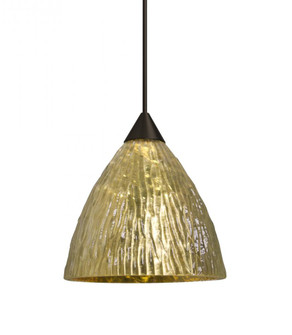 Besa, Eve Cord Pendant, Stone Gold Foil, Bronze Finish, 1x5W LED, 15Ft. Cord (127|1XT-EVEGS-LED-BR-L)