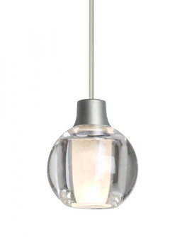 Besa, Boca 3 Cord Pendant, Clear, Satin Nickel Finish, 1x3W LED, 15Ft. Cord (127|1XT-BOCA3CL-LED-SN-L)
