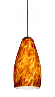 Besa Pendant Karli Bronze Amber Cloud 1x50W MAX GY6.35 Base, 15Ft. Cord (127|1XT-719818-BR-L)