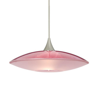 Besa Pendant Spazio Satin Nickel Red/Frost 1x50W MAX GY6.35 Base, 15Ft. Cord (127|1XT-6294RD-SN-L)