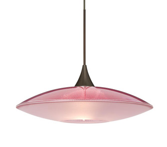 Besa Pendant Spazio Bronze Red/Frost 1x50W MAX GY6.35 Base, 15Ft. Cord (127|1XT-6294RD-BR-L)
