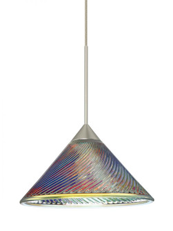 Besa Pendant Swirl Satin Nickel Dicro Swirl 1x50W MAX GY6.35 Base, 15Ft. Cord (127|1XT-550493-SN-L)