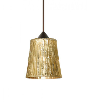 Besa Pendant Nico 4 Bronze Stone Gold Foil 1x35W MAX GY6.35 Base, 15Ft. Cord (127|1XT-5125GF-BR-L)