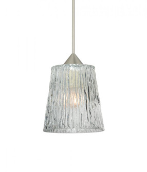 Besa Pendant Nico 4 Satin Nickel Clear Stone 1x5W LED, 15Ft. Cord (127|1XT-512500-LED-SN-L)