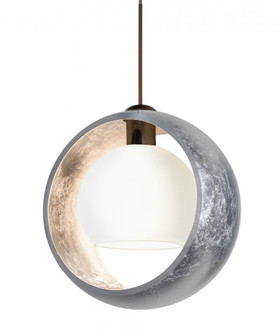 Besa Pendant Pogo Bronze Silver/Inner Silver 1x5W LED, 15Ft. Cord (127|1XT-4293SS-LED-BR-L)