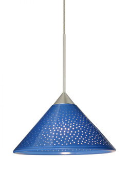 Besa Pendant Kona Satin Nickel Blue Starpoint 1x50W MAX GY6.35 Base, 15Ft. Cord (127|1XT-282484-SN-L)