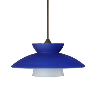 Besa Pendant Trilo 7 Bronze Blue Matte 1x5W LED, 15Ft. Cord (127|1XT-271823-LED-BR-L)