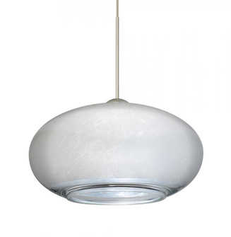 Besa Pendant Brio 7 Satin Nickel Silver Foil 1x6W LED, 15Ft. Cord (127|1XT-2492SF-LED-SN-L)