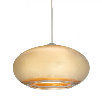 Besa Pendant Brio 7 Satin Nickel Gold Foil 1x35W MAX GY6.35 Base, 15Ft. Cord (127|1XT-2492GF-SN-L)