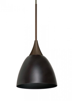 Besa Divi Pendant, Metal Bronze, Bronze, 1x9W LED, 15Ft. Cord (127|1XT-1858MB-LED-BR-L)