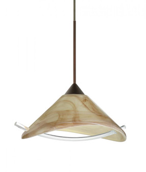 Besa Pendant Hoppi Bronze Mocha/Clear 1x3W LED, 15Ft. Cord (127|1XT-181305-LED-BR-L)