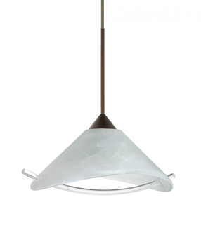 Besa Pendant Hoppi Bronze Marble/Clear 1x3W LED, 15Ft. Cord (127|1XT-181304-LED-BR-L)