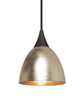 Besa Divi Pendant, Gold Foil, Bronze, 1x9W LED, 15Ft. Cord (127|1XT-1758GF-LED-BR-L)