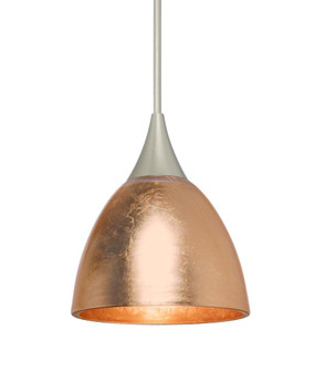 Besa Divi Pendant, Copper Foil, Satin Nickel, 1x9W LED, 15Ft. Cord (127|1XT-1758CF-LED-SN-L)