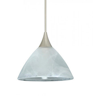 Besa Pendant Domi Satin Nickel Marble 1x6W LED, 15Ft. Cord (127|1XT-174352-LED-SN-L)