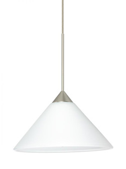 Besa Pendant Kona Satin Nickel White 1x50W Halogen, 15Ft. Cord (127|1XT-117607-SN-L)