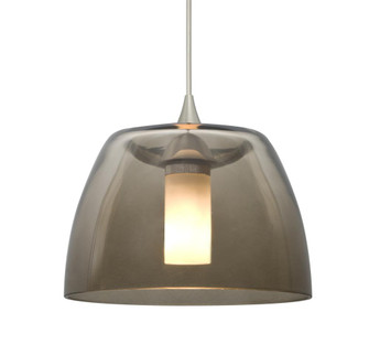 Besa Spur Cord Pendant, Smoke, Satin Nickel Finish, 1x3W LED, 15Ft. Cord (127|1XC-SPURSM-LED-SN-L)
