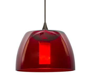 Besa Spur Cord Pendant, Red, Bronze Finish, 1x3W LED, 15Ft. Cord (127|1XC-SPURRD-LED-BR-L)