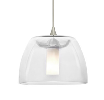 Besa Spur Cord Pendant, Clear, Satin Nickel Finish, 1xMAX GY6.35 Base, 15Ft. Cord (127|1XC-SPURCL-SN-L)