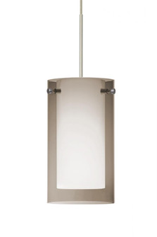 Besa Pendant Pahu 4 Satin Nickel Transparent Smoke/Opal 1x5W LED, 15Ft. Cord (127|1XC-S44007-LED-SN-L)