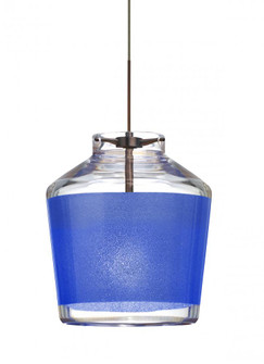 Besa Pendant Pica 6 Bronze Blue Sand 1x50W MAX GY6.35 Base, 15Ft. Cord (127|1XC-PIC6BL-BR-L)