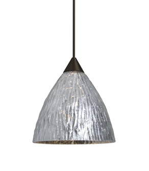 Besa, Eve Cord Pendant, Stone Silver Foil, Bronze Finish, 1x5W LED, 15Ft. Cord (127|1XC-EVESS-LED-BR-L)