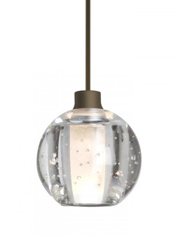 Besa, Boca 5 Cord Pendant, Clear Bubble, Bronze Finish, 1x3W LED, 15Ft. Cord (127|1XC-BOCA5BB-LED-BR-L)