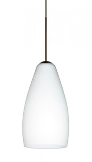 Besa Pendant Karli Bronze Opal Matte 1x50W Halogen, 15Ft. Cord (127|1XC-719807-BR-L)