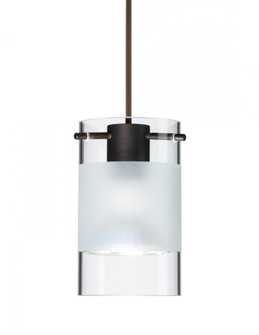 Besa Pendant Scope Bronze Clear/Frost 1x50W Halogen Mr16, 15Ft. Cord (127|1XC-6524EC-BR-L)