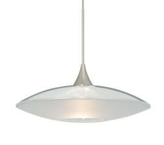 Besa Pendant Spazio Satin Nickel Clear/Frost 1x50W MAX GY6.35 Base, 15Ft. Cord (127|1XC-6294CL-SN-L)