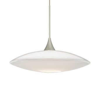 Besa Pendant Spazio Satin Nickel Opal Glossy 1x50W Halogen, 15Ft. Cord (127|1XC-629406-SN-L)