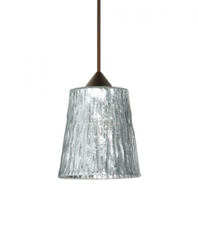 Besa Pendant Nico 4 Bronze Stone Silver Foil 1x5W LED, 15Ft. Cord (127|1XC-5125SF-LED-BR-L)