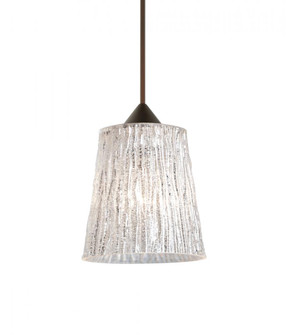 Besa Pendant Nico 4 Bronze Stone Glitter 1x5W LED, 15Ft. Cord (127|1XC-5125GL-LED-BR-L)