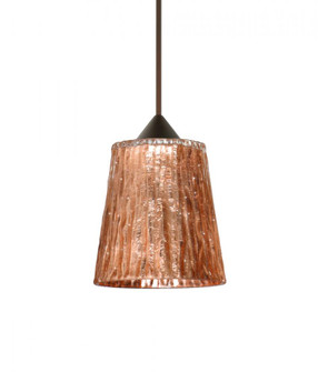 Besa Pendant Nico 4 Bronze Stone Copper Foil 1x5W LED, 15Ft. Cord (127|1XC-5125CF-LED-BR-L)