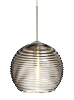 Besa Pendant Kristall 6 Satin Nickel Smoke 1x5W LED, 15Ft. Cord (127|1XC-461502-LED-SN-L)