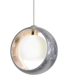 Besa Pendant Pogo Satin Nickel Silver/Inner Silver 1x5W LED, 15Ft. Cord (127|1XC-4293SS-LED-SN-L)