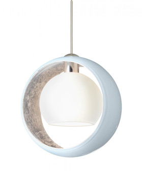 Besa Pendant Pogo Satin Nickel White/Inner Silver 1xMAX GY6.35 Base, 15Ft. Cord (127|1XC-4293SF-SN-L)