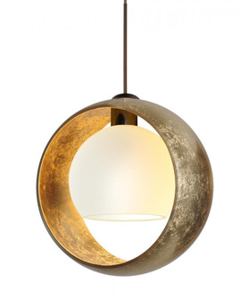 Besa Pendant Pogo Bronze Gold/Inner Gold 1x5W LED, 15Ft. Cord (127|1XC-4293GG-LED-BR-L)