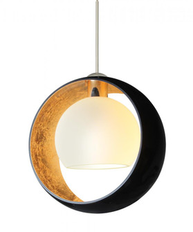 Besa Pendant Pogo Satin Nickel Black/Inner Gold 1xMAX GY6.35 Base, 15Ft. Cord (127|1XC-4293GF-SN-L)