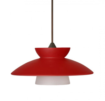 Besa Pendant Trilo 7 Bronze Red Matte 1x50W Halogen, 15Ft. Cord (127|1XC-271831-BR-L)