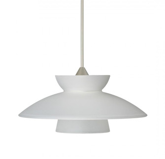 Besa Pendant Trilo 7 Satin Nickel Frost 1x5W LED, 15Ft. Cord (127|1XC-271825-LED-SN-L)