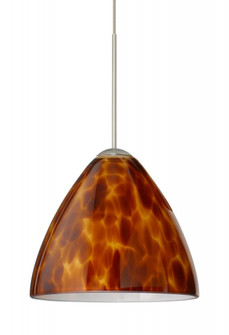 Besa Pendant Mia Satin Nickel Amber Cloud 1x50W Halogen, 15Ft. Cord (127|1XC-177918-SN-L)