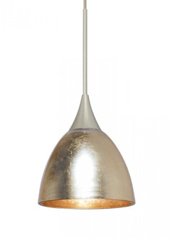 Besa Divi Pendant, Gold Foil, Satin Nickel, 1x9W LED, 15Ft. Cord (127|1XC-1758GF-LED-SN-L)