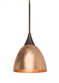 Besa Divi Pendant, Copper Foil, Bronze, 1x9W LED, 15Ft. Cord (127|1XC-1758CF-LED-BR-L)