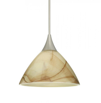 Besa Pendant Domi Satin Nickel Mocha 1x6W LED, 15Ft. Cord (127|1XC-174383-LED-SN-L)